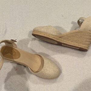 J. Crew Beige Wedge Espadrilles